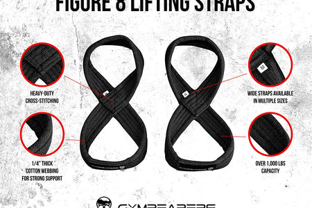 Figure 8 Lifting Straps for Deadlift, Powerlifting, Strongman, & Cross Training Strong Weightlifting Wrist Straps for Men, Women