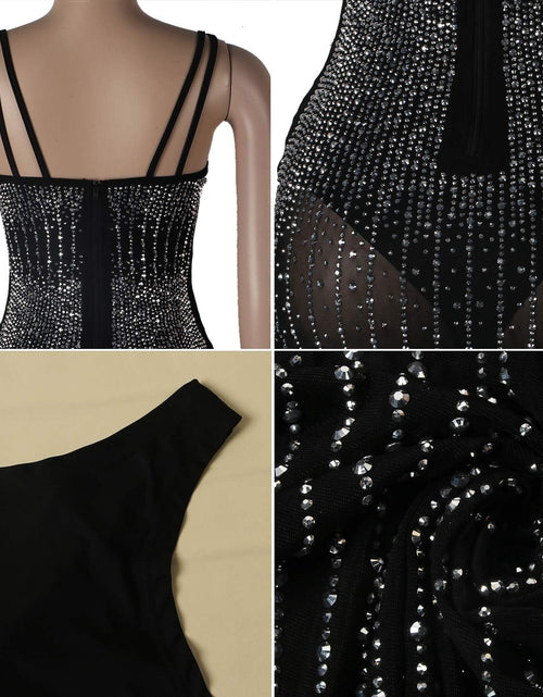 Load image into Gallery viewer, Women Long Sleeve Birthday Dresses Sexy Hot Diamond Process Sexy Dress Party Club Night Dress
