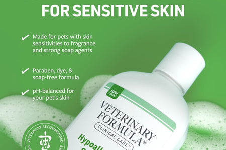 Clinical Care Hypoallergenic Shampoo for Dogs and Cats, 16 Oz – No Harsh Ingredients – Pet Shampoo for Allergies and Sensitive Skin, Promotes Healthy Skin and Coat